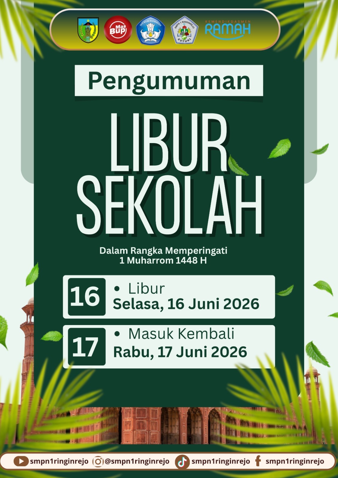 PENGUMUMAN LIBUR 1 MUHARRAM